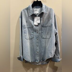 Anine Bing Faded Blue Denim Shirt